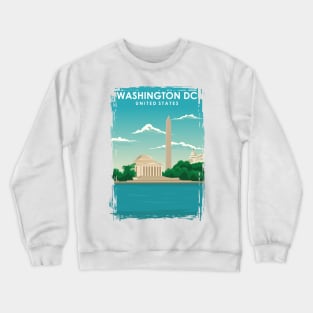 Washington DC Vintage Minimal Retro Travel Poster Crewneck Sweatshirt
